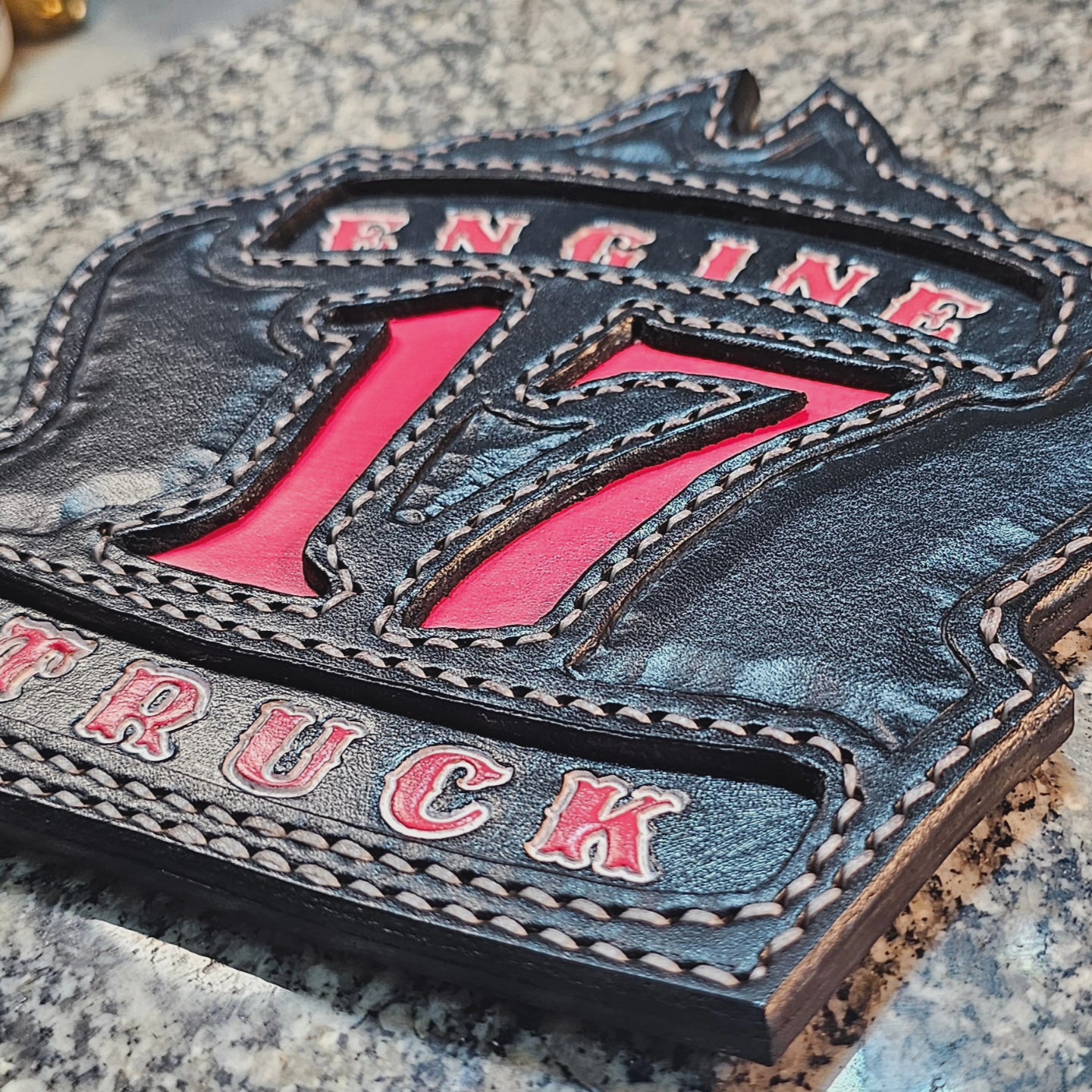 Custom Fire Helmet Shield Deposit